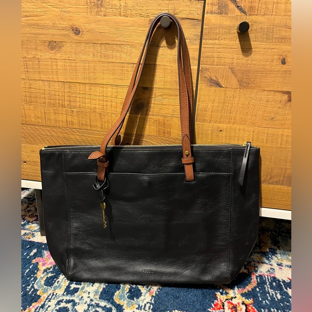 fossil blk/brwn rachel purse